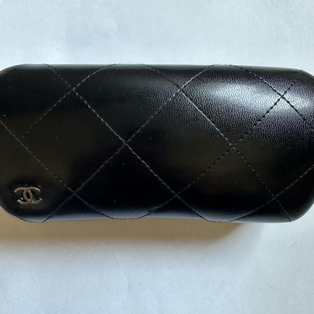 CHANEL Black Quilted Glasses Case